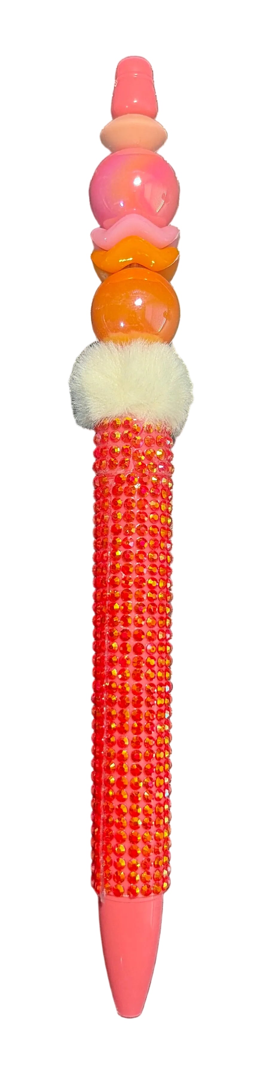 Beaded with pen (orange and pink)