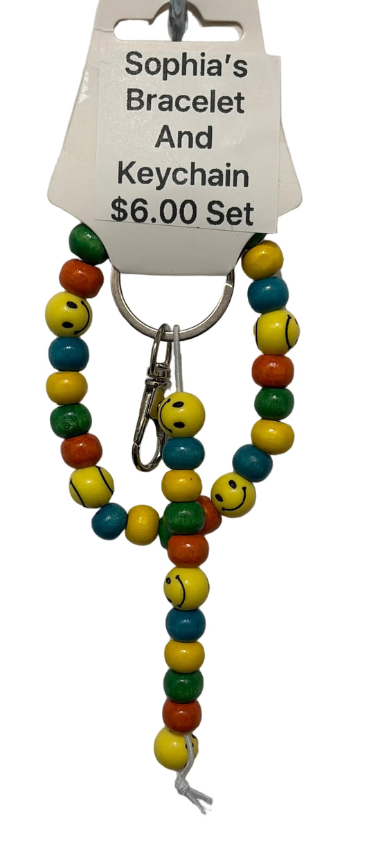 Multicolor bracelet and keychain (kids)