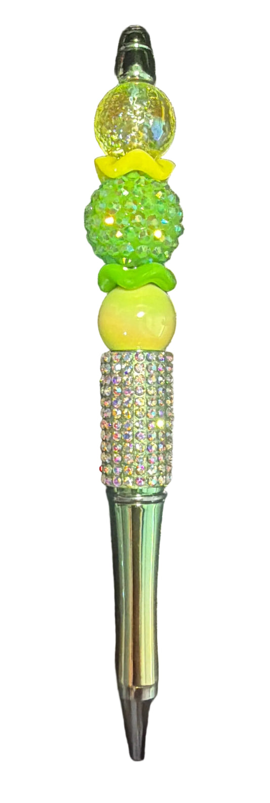 Green and yellow ombré beaded pen