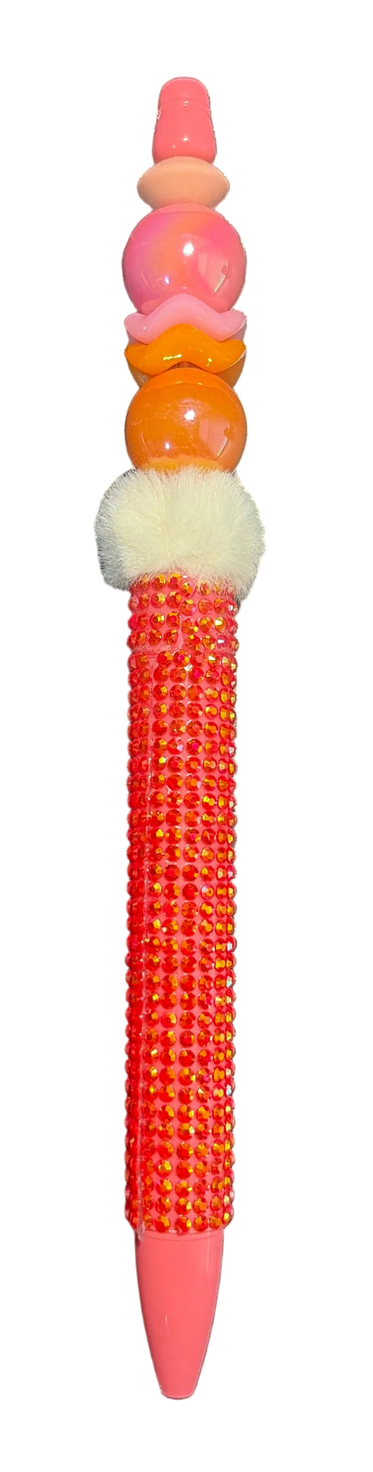 Beaded with pen (orange and pink)